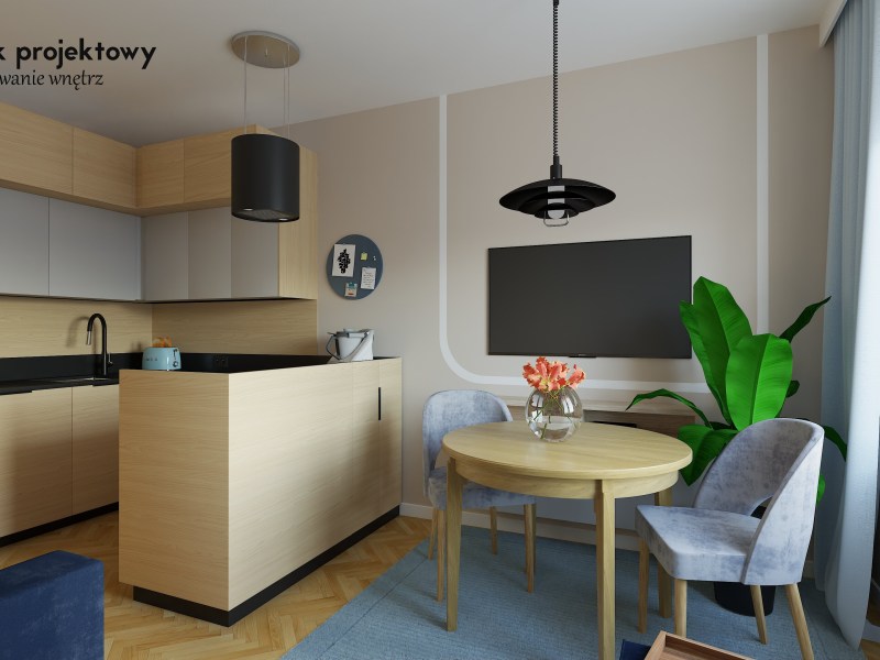 Salon z aneksem kuchennym